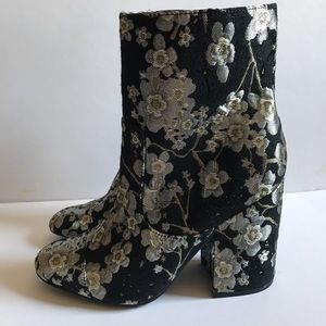 Floral Block Heel Booties | Heeled Boots